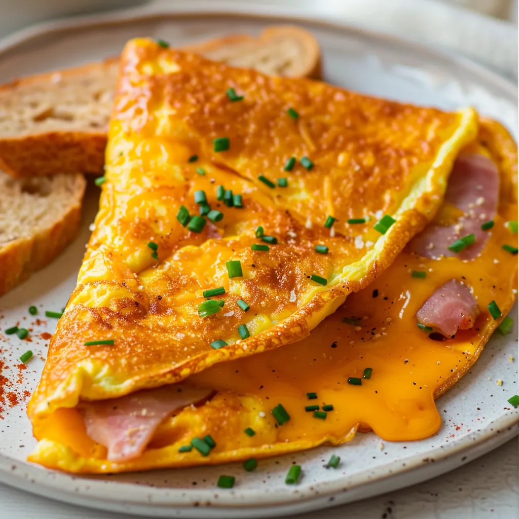Perfekte Omelette mit Schinken und Käse