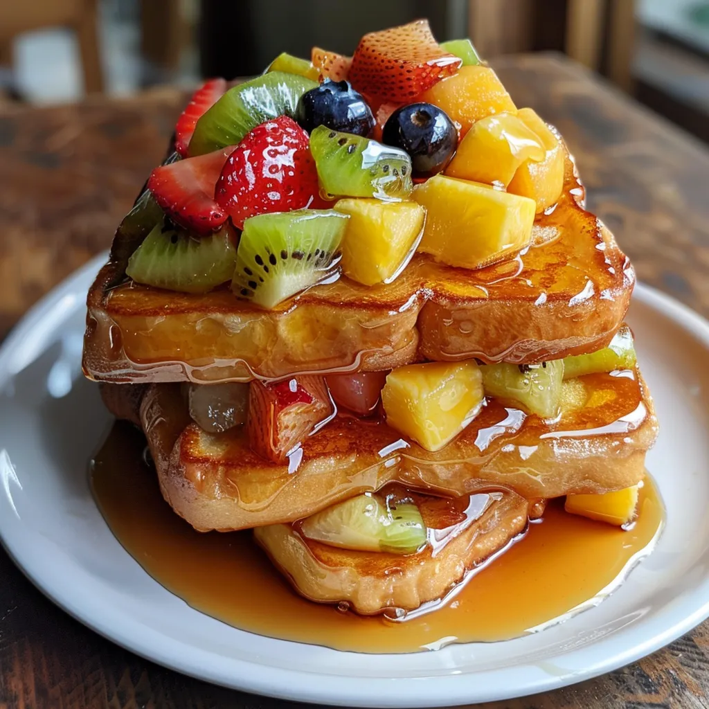 Goldener Toast mit Sirup