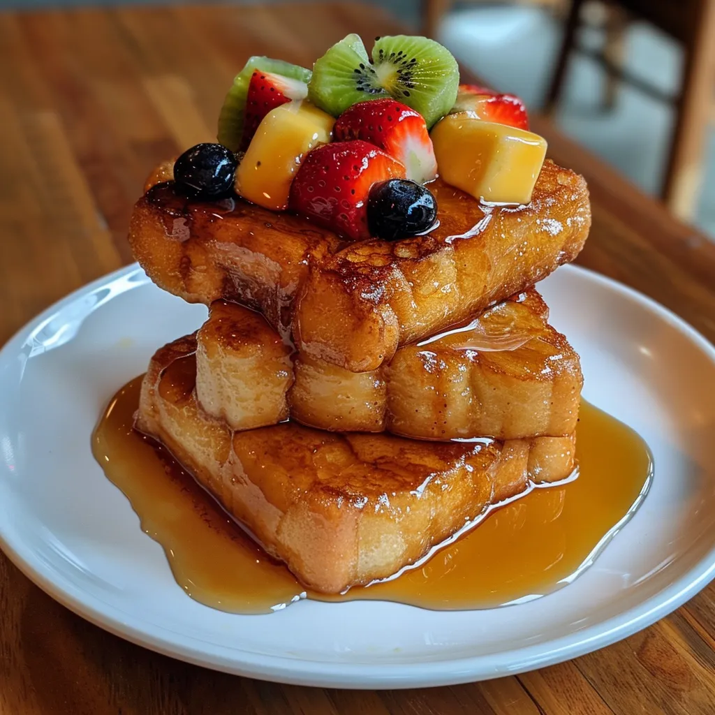 Unglaublich weicher French Toast mit goldenem Ahornsirup