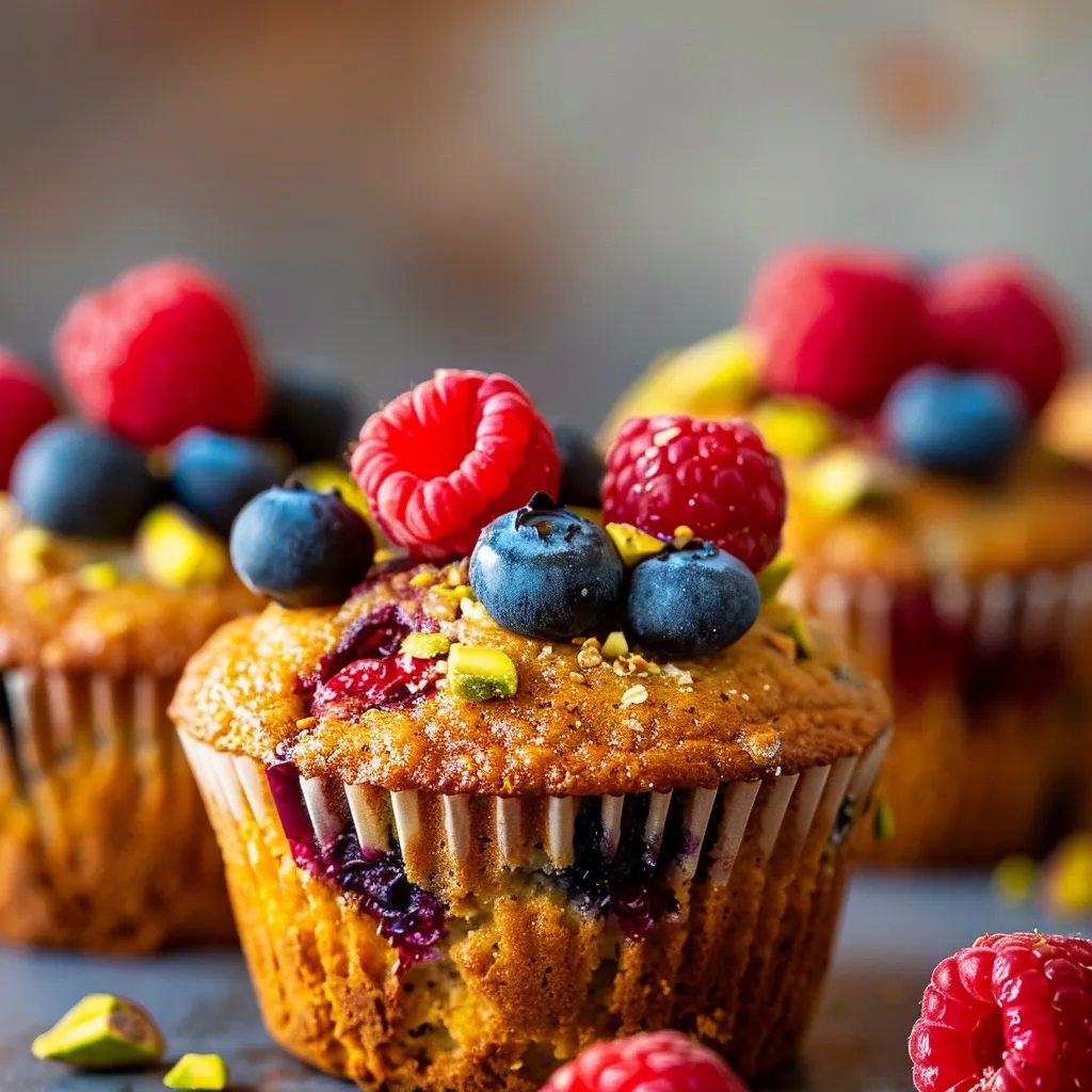 Lockere Muffins mit Beeren und Haferflocken