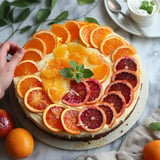 Köstlicher Zitronenkuchen mit drei Sorten Orangen