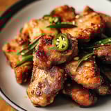 Knuspriges Schweinefleisch gewürzt