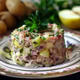 Frisches Harengs mit Apfel