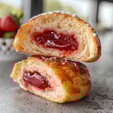 Beignets frisch mit Erdbeeren gefüllt