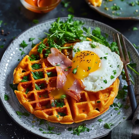 Herzhafte Karotten-Waffeln mit Bergkäse