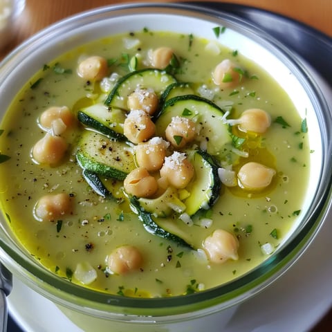 Zucchini-Kichererbsen-Parmesan-Suppe